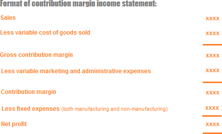 Contribution Format Income Statement 
